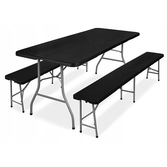 Catering Set Feta 180 Black +2 Benches