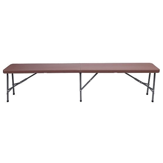 Catering Set Rattan Brown Table 180 cm + 2 Benches