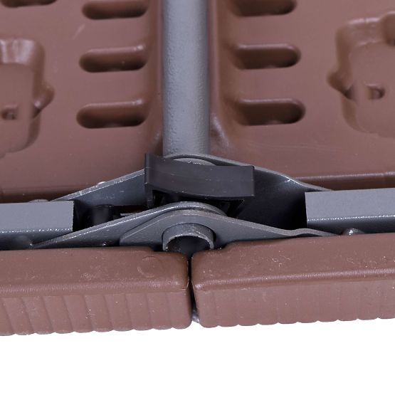 Catering Set Rattan Brown Table 180 cm + 2 Benches