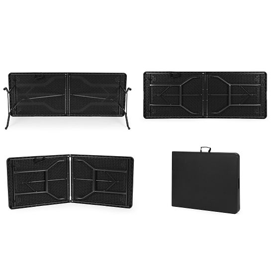 Catering Table 180 cm Foldable into a Case Black ModernHome