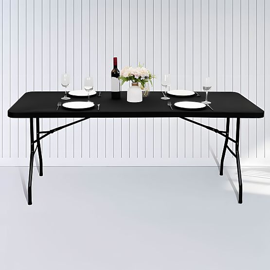 Catering Table 180 cm Foldable into a Case Black ModernHome