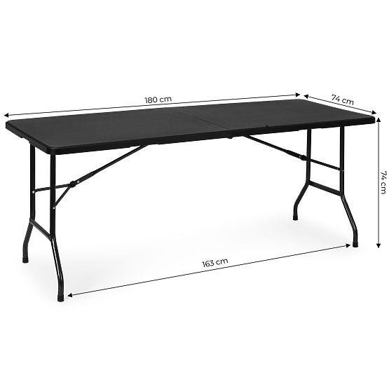 Catering Table 180 cm Foldable into a Case Black ModernHome