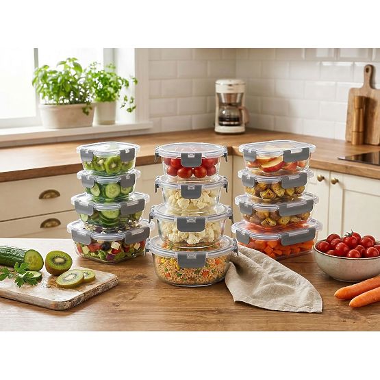 CATONIA Glass Food Containers - Set of 12 Pieces