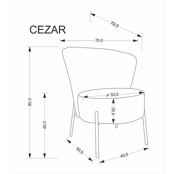 CEZAR Relaxation Chair, Beige (1p=1pc)