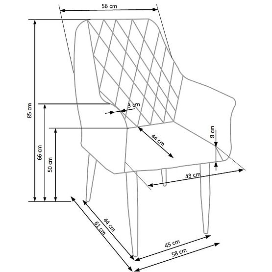 Chair K287 gray (1p=2pcs)