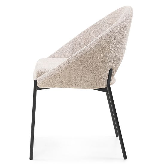 Chair with Backrest Opening Luigi Beige/Black Legs