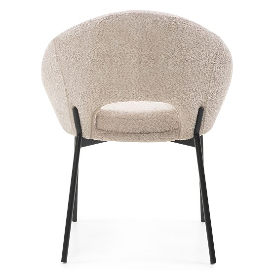 Chair with Backrest Opening Luigi Beige/Black Legs