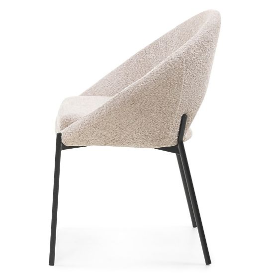 Chair with Backrest Opening Luigi Beige/Black Legs