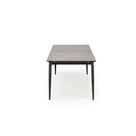 CHARLES Extendable Table, Top - Gray Marble, Legs - Black