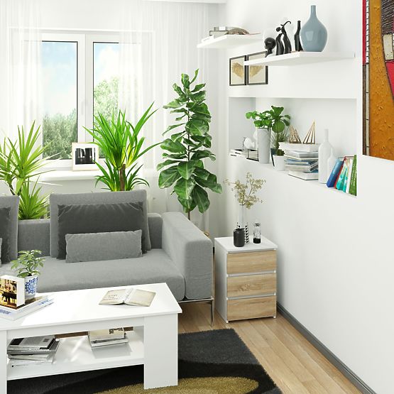 CHEST OF DRAWERS CL3/40 PK WHITE / OAK SONOMA