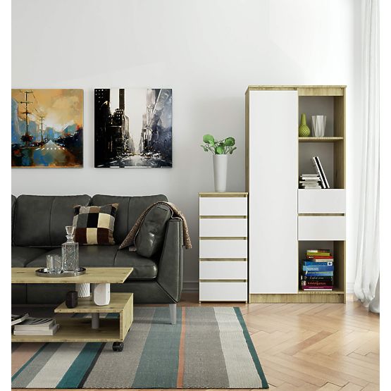 CHEST OF DRAWERS CL5 PK OAK ARTISAN / WHITE