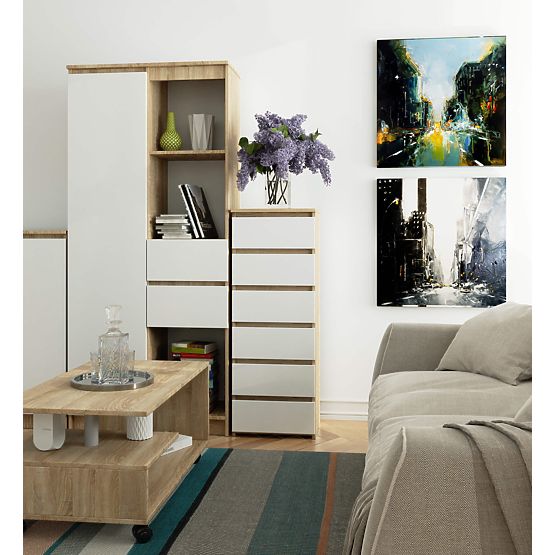 CHEST OF DRAWERS CL6 PK OAK SONOMA / WHITE