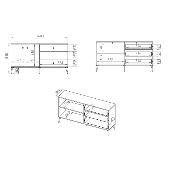 Chest of drawers Forest larger - green