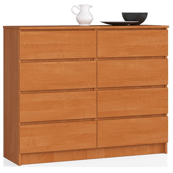 CHEST OF DRAWERS K 120 cm 8 DRAWERS ALDER