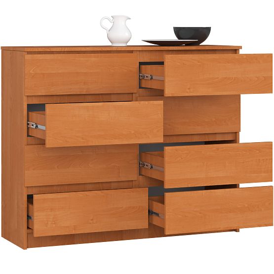 CHEST OF DRAWERS K 120 cm 8 DRAWERS ALDER