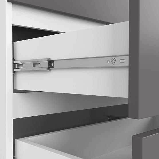 Chest of Drawers K 140 cm 6 Drawers PK White-Graphite Gray