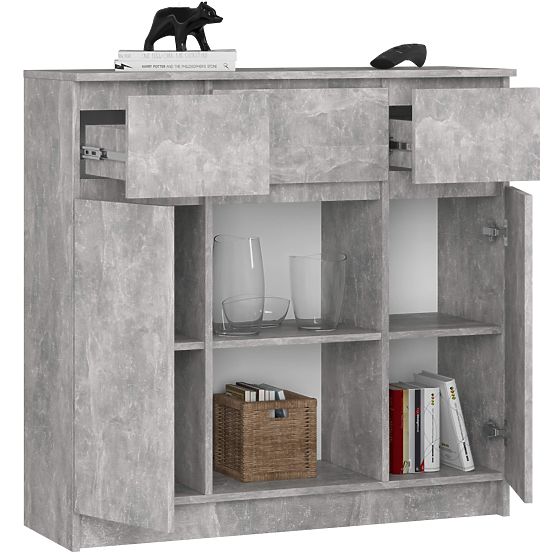 CHEST OF DRAWERS K100 2D 3SZ 1P PK CONCRETE
