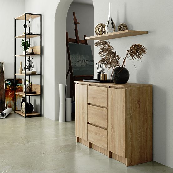 CHEST OF DRAWERS K100 2D 3SZ PK OAK SONOMA