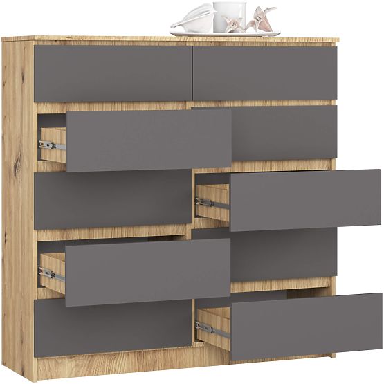 CHEST OF DRAWERS K120 10SZ CLP PK OAK ARTISAN / GRAY