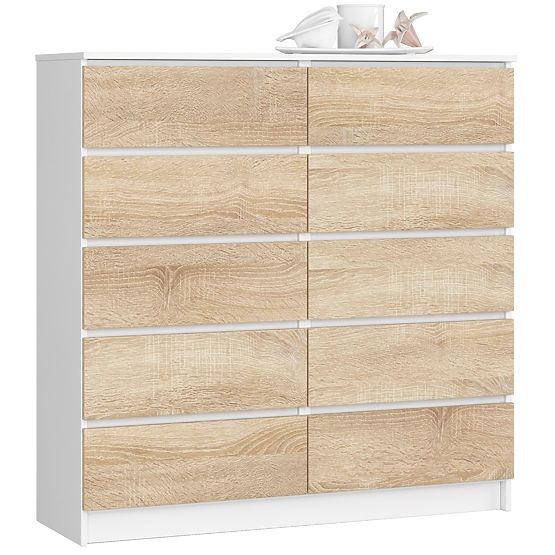 CHEST OF DRAWERS K120 10SZ CLP PK WHITE / SONOMA