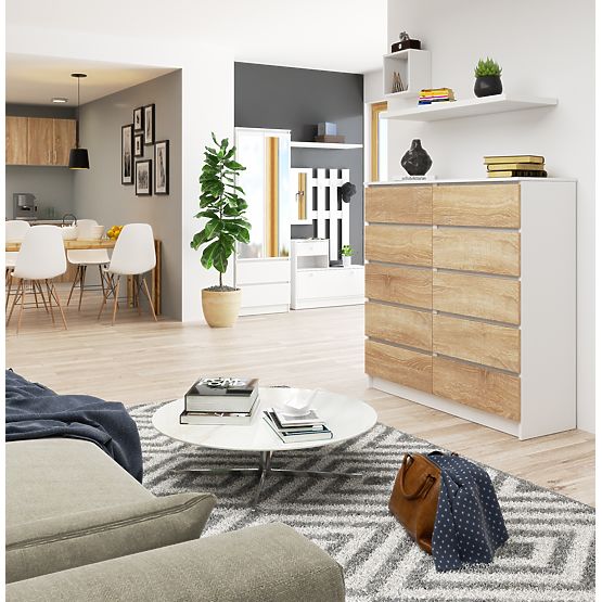 CHEST OF DRAWERS K120 10SZ CLP PK WHITE / SONOMA