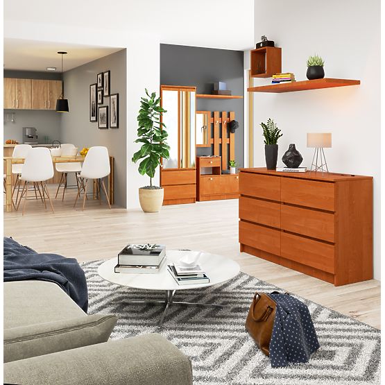 CHEST OF DRAWERS K120 6 DRAWERS CLP PK ALDER