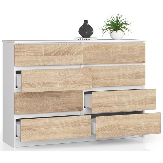 CHEST OF DRAWERS K140 8SZ CLP PK WHITE / SONOMA