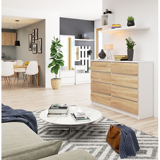 CHEST OF DRAWERS K140 8SZ CLP PK WHITE / SONOMA