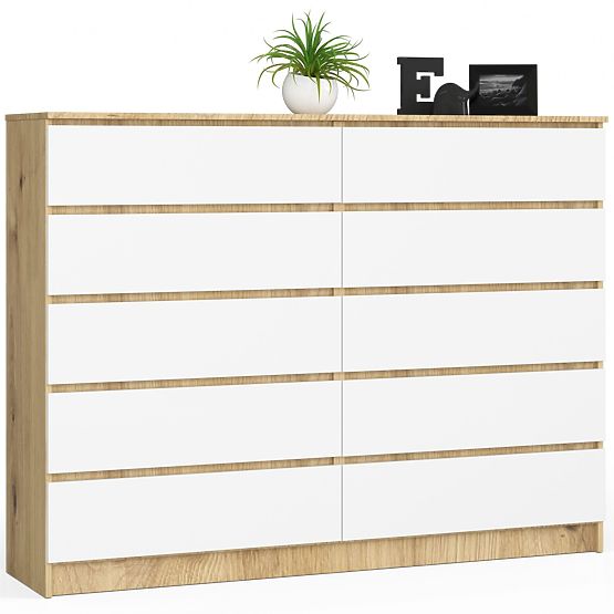 CHEST OF DRAWERS K160 10SZ CLP PK OAK ARTISAN / WHITE