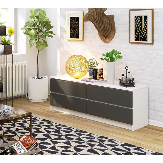 CHEST OF DRAWERS K160 4SZ CLP PK WHITE / GRAY