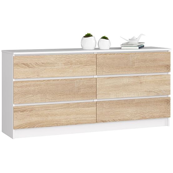 CHEST OF DRAWERS K160 6SZ CLP PK WHITE / SONOMA