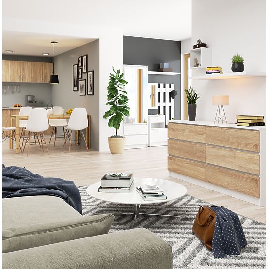 CHEST OF DRAWERS K160 6SZ CLP PK WHITE / SONOMA