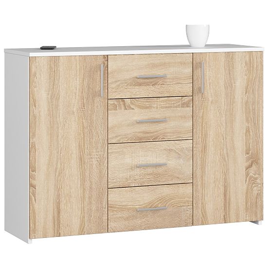 CHEST OF DRAWERS K45 PK WHITE / OAK SONOMA