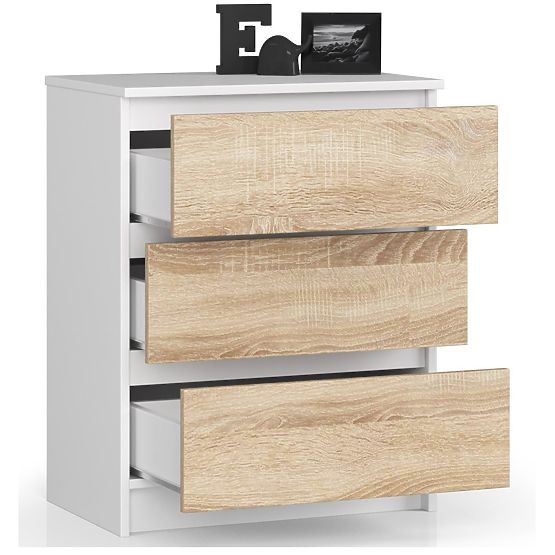 CHEST OF DRAWERS K60 3SZ CLP WHITE / SONOMA