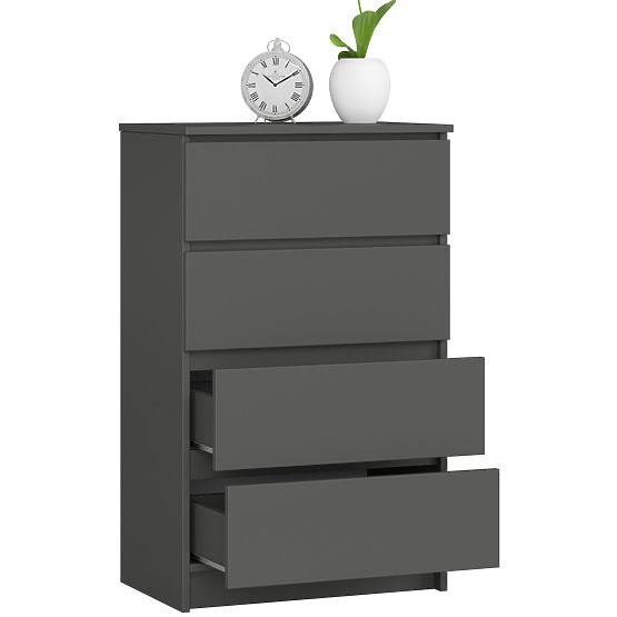 CHEST OF DRAWERS K60 4SZ CLP PK GRAPHITE GRAY