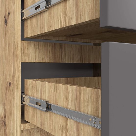 CHEST OF DRAWERS K60 4SZ PK OAK ARTISAN / GRAY