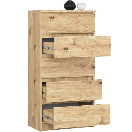 CHEST OF DRAWERS K60 5SZ CLP PK ARTISAN OAK