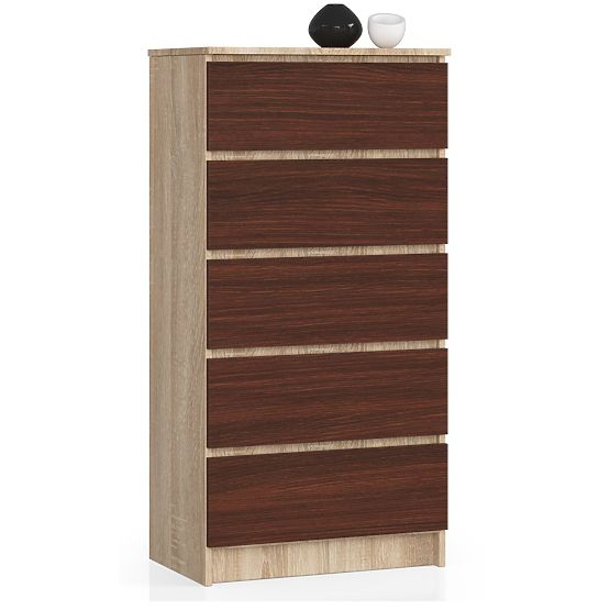 CHEST OF DRAWERS K60 5SZ CLP PK SONOMA OAK / WENGE