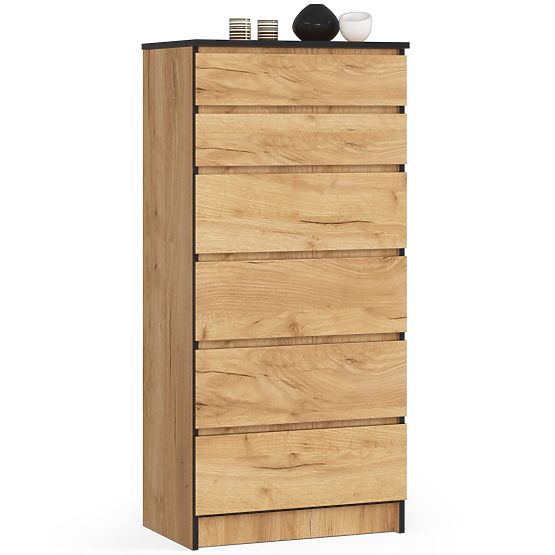 CHEST OF DRAWERS K60 6SZ CLP PK CRAFT OAK