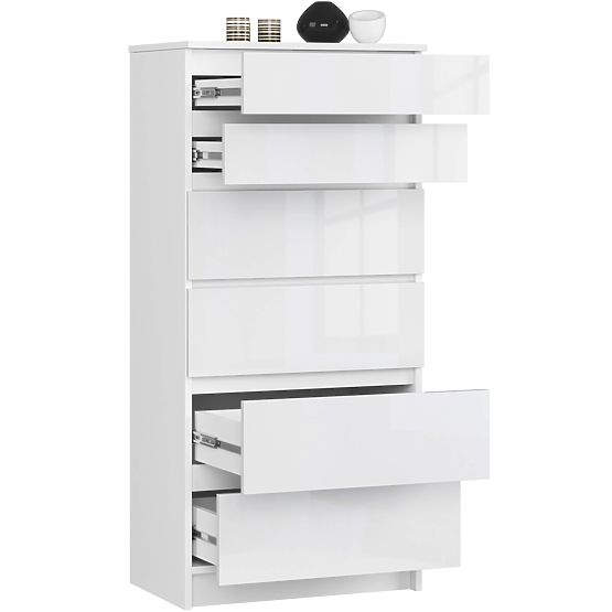 CHEST OF DRAWERS K60 6SZ CLP PK WHITE GLOSS
