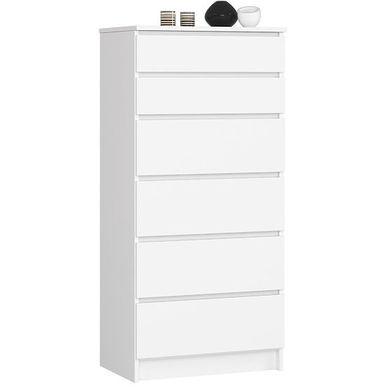 CHEST OF DRAWERS K60 6SZ CLP PK WHITE