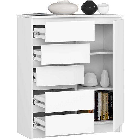 CHEST OF DRAWERS K80 1D 5SZ PK WHITE