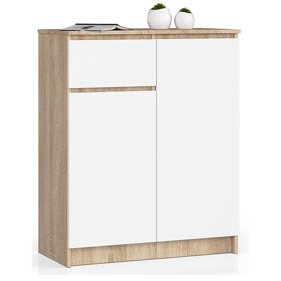 CHEST OF DRAWERS K80 2D 1SZ CLP PK OAK SONOMA / WHITE