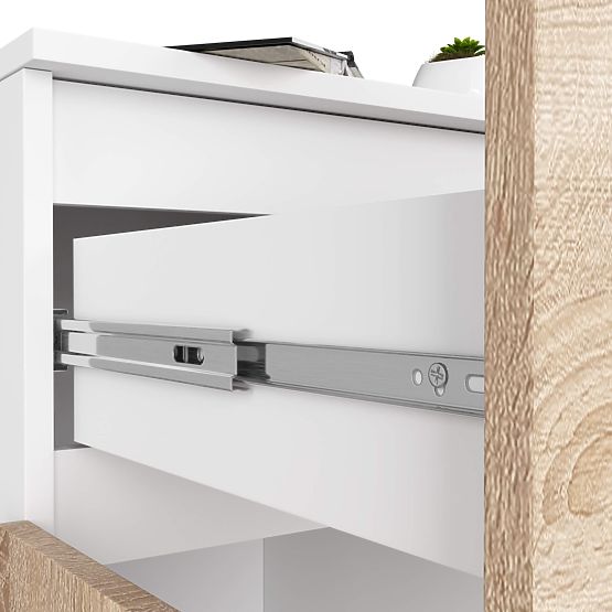 CHEST OF DRAWERS K80 2D 1SZ CLP PK WHITE / OAK SONOMA