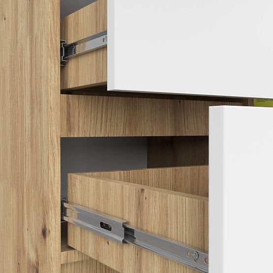 CHEST OF DRAWERS K80 JERRY 1D 3SZ PK OAK ARTISAN / WHITE