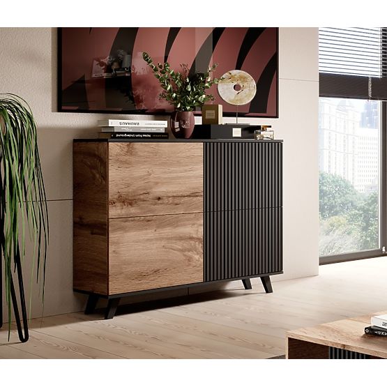 Chest of Drawers RANDOM KM-2 - Wotan Oak/Black