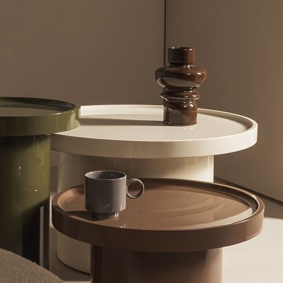 Chia Coffee Table, 70 cm, White, Glossy