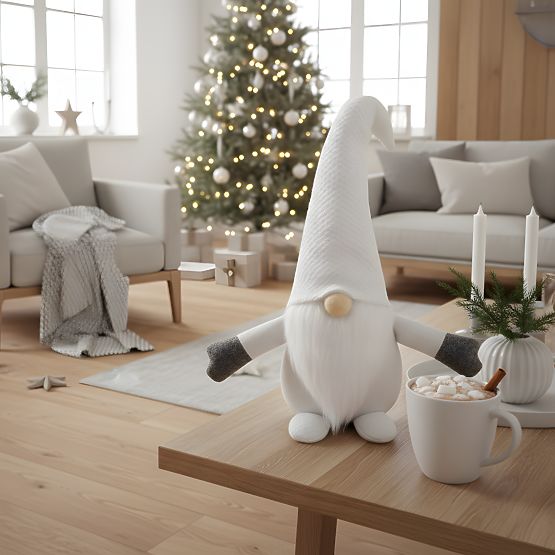 Christmas Gnome 35cm YX045 White