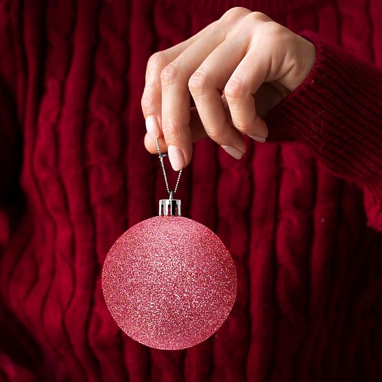 CHRISTMAS ORNAMENTS ROSE RED 36PCS 311433