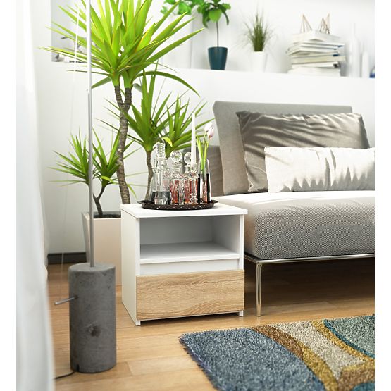 CL1 PK WHITE / SONOMA OAK CHEST OF DRAWERS